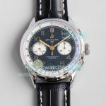 Swiss Replica Breitling Premier B01 Chronograph 42MM Watch Black Dial Black Leather Strap